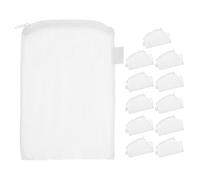 Toyvian 12pcs Aquarium Filter Mesh Media Bags with Zipper 8.3"x5.5" Fine 2000μm Mesh White Fish Tank Filter Bags for Pond and Aquarium Filtration