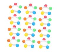 Toyvian 12pcs Assorted Colour Wrist Bells for Babies and Kids, Stylish Plastic Dance Bracelets that Can Be Worn on Ankles Or Wrists, Loud and Sound for Teaching Activities and Christmas Random Color