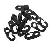 Toyvian 12pcs Black Nylon Bungee Rope Hooks Elastic Cord Buckle Clasps for Kayak Canoe Sailing Marine Flag Pole Lashing and Boat Deck Shock Cord Attachment