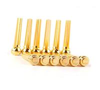 Toyvian 12pcs Brass Guitar Bridge for Acoustic Folk Guitars Copper String for Enhanced Performance Replacement for Broken Bridge Polished Finish