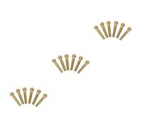 Toyvian 12pcs Brass Guitar Bridge Pins Acoustic Guitar Bridge Replacement Parts Harder Than Bone Brighter Tone Longer Service Life