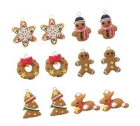 Toyvian 12Pcs Christmas Hanging Decorations Set Soft Clay Christmas Tree Snowflake Gingerbread Man Pendants Indoor Xmas Tree Ornaments Creative Holiday Accessories
