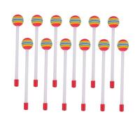Toyvian 12pcs Colorful Drumsticks Rainbow Lollipop Mallets Soft Foam Head Percussion Rhythm Sticks for Boys and Girls Music Education