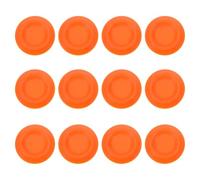 Toyvian 12pcs Cricket Feeder Bowls round Orange Plastic Insect Feeding Holders with Sturdy Structure and Simple Food Replacement for Terrarium and Insect Bowl Setup