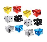 Toyvian 12pcs Cube Aluminum Foil Balloons Party Decor Metallic Shine Reusable Birthday Wedding Festival Decorations with Gold Silver Black White Red Blue Colors