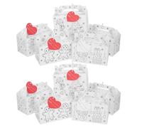 Toyvian 12pcs DIY Christmas Coloring Boxes Large Sturdy Cardboard Treat Containers for Holiday Party Favors Craft Activity Candy Snack Storage