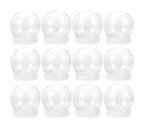 Toyvian 12pcs Diy Clear Plastic Snow Globe Kit, Christmas Water Globe Craft Supplies for Xmas Decoration And Home Decor