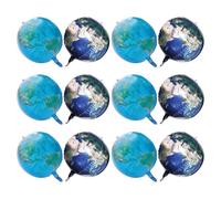 Toyvian 12pcs Earth Globe Balloons Large World Map Foil Planet Sphere for Birthday Earth Day Travel Party Decorations Educational Floating Aluminum Balloons