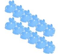 Toyvian 12pcs Easter Treat Boxes in Blue Plastic with Secure Sealing Structure and Freshness Sealed, Adorable Bunny Shape Candy Packaging for Showers and Wedding Party Favour Storage