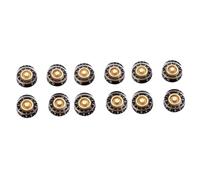 Toyvian 12pcs Electric Guitar Knobs Set Black Volume Tone Control Rotary Knobs for Style Electric Guitar Parts Replacement Easy to Install Vintage Look