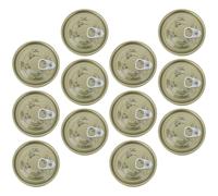 Toyvian 12pcs Food-grade Tinplate Empty Food Can with Pull-tab Lids, Good Seal, Refillable and Easy to Carry for Meat, Seafood, Kitchen Storage