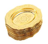 Toyvian 12pcs Gold Dessert Serving Plates Small Fruit Trays Reusable Decorative Tray for Wedding Party Catering Restaurant Snack Display