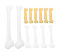 Toyvian 12pcs Halloween Bones Props Small Medium Large Simulated Human Bones for Excavation DIY Crafts Party Decorations Plastic Fake Skeleton Accessories for Haunted House and Caveman