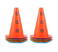 Toyvian 12pcs Hexagonal Soccer Training Cones with Integrated Holes for Football Agility Practice, Pe Material, Stable Structure, Direction Guidance, for Sports Training on Random Color