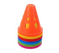 Toyvian 12pcs Mini Inline Skate Cones Sports Training Markers, Wind Resistant Pe Pile Cup Roadblocks with Holes for Roller Skating Practice, Outdoor Parks and Indoor Gyms