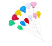 Toyvian 12pcs Miniature Colorful Balloons Set, Round and Heart-Shaped Mini Balloons for Cake Decoration, Micro Landscape and Dollhouse Party Ornaments in Mixed Colors