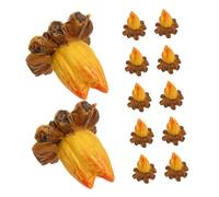 Toyvian 12pcs Miniature Resin Campfire Ornament Set Low Maintenance Decorative Bonfire Models for Dollhouses Camping and Fairy Themed Party Decor DIY Creative Micro Landscape Accessories