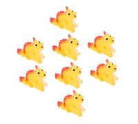 Toyvian 12pcs Miniature Resin Dragon Figurines Micro Landscape Sturdy Tiny Dragon Statues for DIY Scene Decoration and Desk Display in Yellow Colour