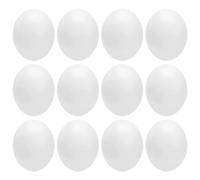 Toyvian 12Pcs Multi-Function Plastic Fake Eggs Solid Egg Props for DIY Supplies Graffiti Projects and Household Simulations Wear-Resistant and Portable for Festivals and Bird Enthusiasts