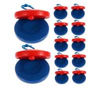 Toyvian 12pcs Orff Wooden Castanets for Boys and Girls Early Learning Musical Instrument Finger Castanet Red and Blue Colors for Toddlers Rhythm Development