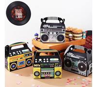 Toyvian 12pcs Party Favor Treat Boxes Candy Case Creative Paper Boxes Classic Radio Shape Paper Material Easy to Carry Portable with Appearance and Vivid Patterns for 80s Assorted style