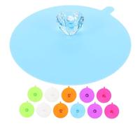 Toyvian 12Pcs Reusable Silicone Cup Covers Diamond Grip Anti-dust Seal Lids for Coffee Tea Mugs Colorful Airtight Drink Dust Covers for Hot and Cold Beverages