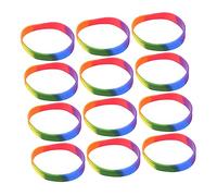 Toyvian 12Pcs Silicone Rainbow Pride Wristbands Lgbt Bracelets for Parties Dating and Special Occasions Comfortable Durable and Fashionable Lgbtq Accessories