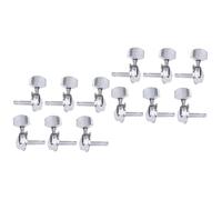 Toyvian 12pcs Silver Mini Square Guitar Tuning Pegs Vintage Style Machine for Folk Guitar Replacement for Broken Tuning Keys Configuration