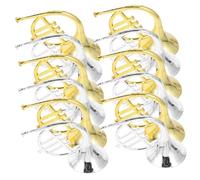 Toyvian 12pcs Simulated French Horn Pendant Delicate Instrument Charm for Diy Plastic Mini Horn Decor for Xmas Tree and Party