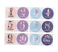 Toyvian 12pcs Stickers for Newborns Month Marker Cards for Photography Creative Boy Girl Monthly Growth Photo Props