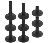Toyvian 12pcs Sturdy Black Plastic Cymbal Sleeves with Flanged Base for Drum Kit, Long Use Life and Colourfast Drum Accessories, Fits 8mm Cymbal Rods, for Drummers