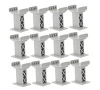 Toyvian 12Pcs Train Bridge Pier High-level Support Risers for Railway Tracks Compatible with All Major Brands Versatile Design for Enhanced Model Railways