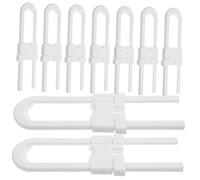 Toyvian 12pcs U-Shaped Proofing Cabinet Locks Easy Install Boy Girl Safety Latches for Drawers Cabinets Fridges More No Tools Required White
