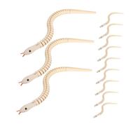 Toyvian 12pcs Unfinished Wooden Wiggly Snakes Flexible Jointed Snake Figurines for DIY Arts Crafts Birthday Party Favors Lifelike Natural Set