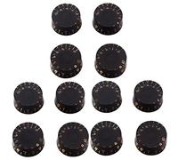 Toyvian 12pcs Vintage Style Guitar Volume Tone Control Knobs Set Electric Guitar Knobs Knurled Grip Nuts