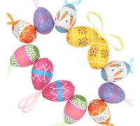 Toyvian 12pcs Wear-resistant Hanging Easter Egg Ornaments Adorable Egg Pendants for Outdoor Tree Decorations Decorative Easter Models for Holiday DIY Scene Setup