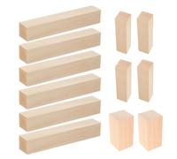 Toyvian 12pcs Whittling Wooden Blocks Kit Basswood Carving Blocks Light Yellow Easy to Work with Resist Cracking Unfinished Square Wood for Carving Projects Beginners and Woodworkers