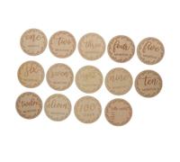 Toyvian 12pcs Wooden Cards Unisex Boy Girl Birthday Cards for Newborns Capture Monthly Growth Moments for Creating Unique Photo Albums