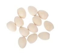 Toyvian 12PCS Wooden Easter Eggs for DIY Painting Hand Painted Craft Props Smooth Surface Unfinished Coloring Eggs for Creative Graffiti and Hands Art Projects