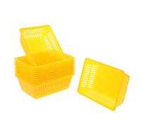 Toyvian 12pcs Yellow Small Plastic Coin Storage Baskets Coin Holders for Collectors Thickened Organizer Bins Suitable for Game Machines and Desktop Storage