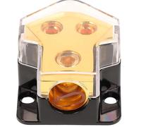 Toyvian 12v and Covers Exposed Contacts and 2x4ga Output Holes with 1x0ga Input Power Distribution Block Zinc Alloy and Plastic Construction, Distributes Power for Vehicle Audio Systems