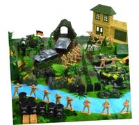 Toyvian 130Pcs Military Soldier Model Set for Sand Table Simulation Army with Vivid Battle Scene Elements Contemporary Style Figures for Boys and Creative Play