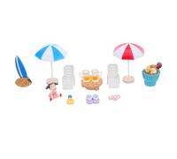 Toyvian 13pcs Resin and Plastic Decorations for Dollhouse Fish Tank Garden and Summer Theme Decor for Beach Themed Ornamentation