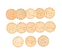 Toyvian 13pcs Wooden Cards Delicate Growth for Newborns Unique Design Record Precious Moments Odorless