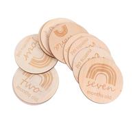 Toyvian 13pcs Wooden Growth Record Cards Birthday Cards Commemorative for Newborn Monthly Memory Photo Shower Gifts