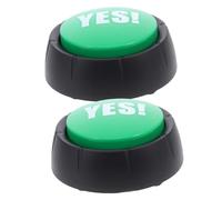 Toyvian 14 Pcs Voice Button Prank Yes No Sound Electronic Game Buzzers for Parties and Stress Relief Portable Lightweight Practical Joke Gadget for Adults and Green