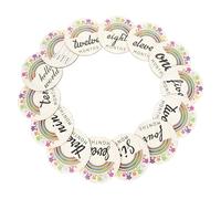 Toyvian 14pcs Newborn Achievement Cards Decorative Wooden Circles Photo Prop Keepsake Gifts for Mum After Birth Progress Chart