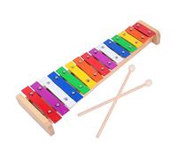 Toyvian 15 Tone Xylophone Percussion Instrument Aluminum Plate and Wooden Frame for Early Educational Sensory Play and Development for Kids
