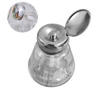 Toyvian 150ml Nail Polish Remover Pump Bottle with Sealing Lid, Liquid Storage Dispenser Suitable for Acetone Solvent, Waterdrop Shape for Nail Art and Makeup Removal