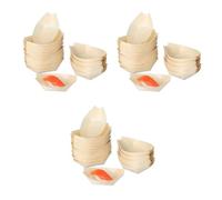 Toyvian 150pcs Wooden Boats for Food Plates - Disposable Wooden Serving Dishes for Sushi, Hot Dogs, Salad & Desserts, Biodegradable Mini Wood Trays Parties, Weddings, Catering & Restaurants